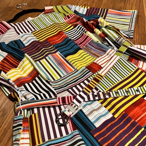 18W, custom-made by eShakti, madras pattern fit-and-flare maxi - Picture 2 of 4